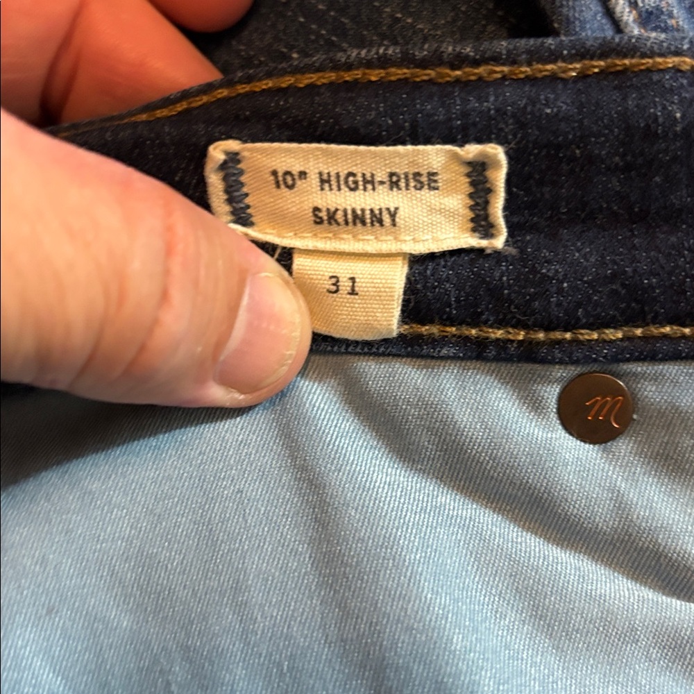 Madewell Indigo Denim Pants high rise skinny - Picture 7 of 7
